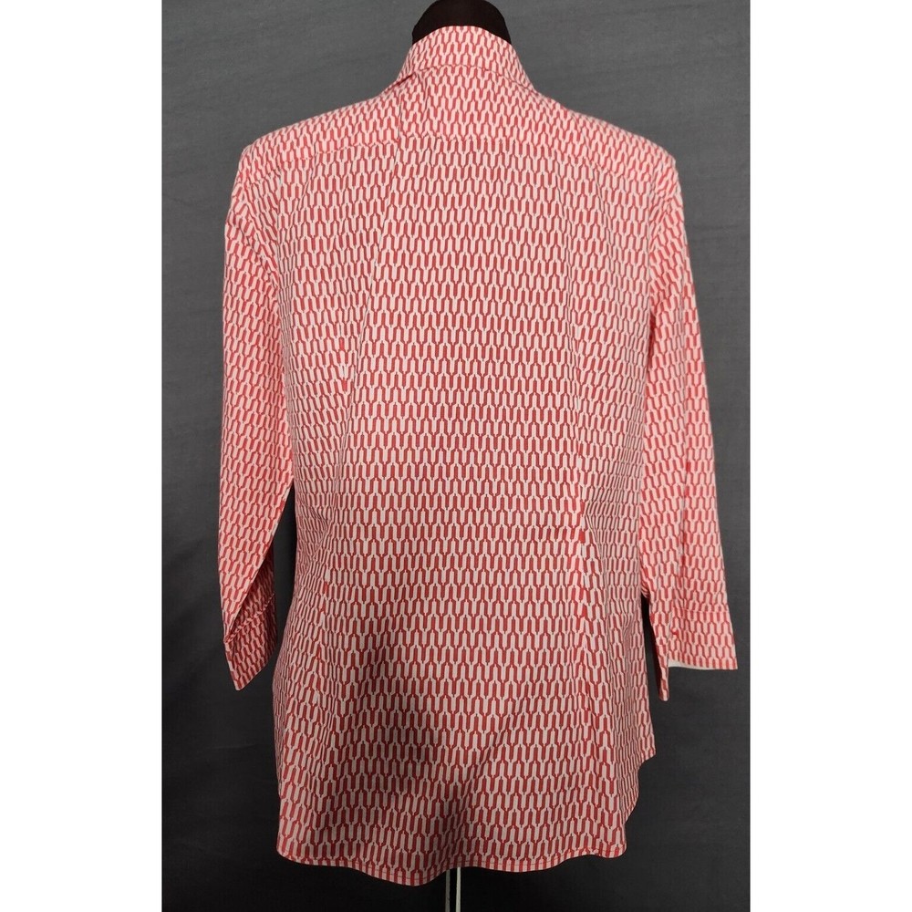 Talbots Wrinkle Resistant Button Front Geometric … - image 4